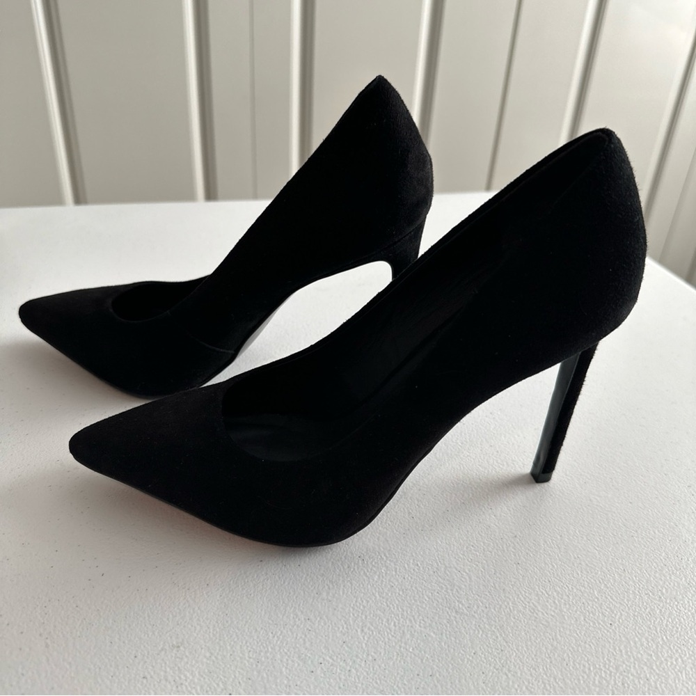 EUC House of Harlow 1960 Diana Black Suede Pointed Heels Size 8.5 Womens Pumps - Picture 4 of 6